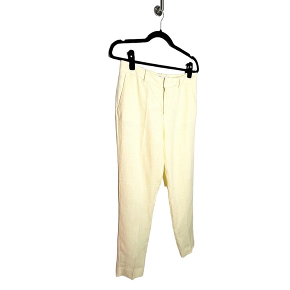 Mango Linen Straight Pants in Yellow Size 4 - Picture 6 of 8